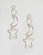 Asos Interlocking Heart & Star Earrings - Gold