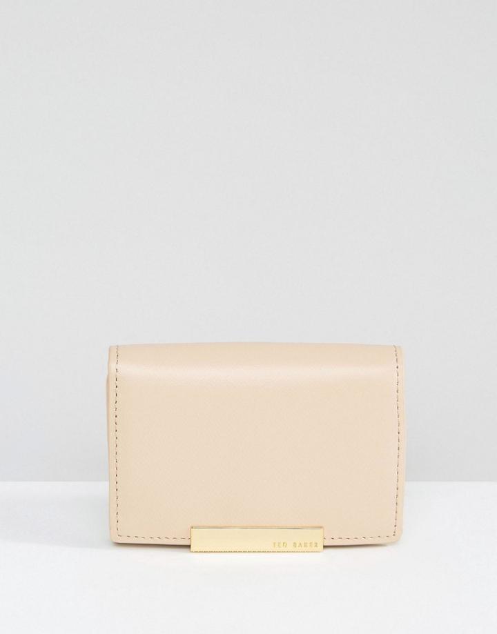 Ted Baker Small Leather Purse In Pale Pink - Pink