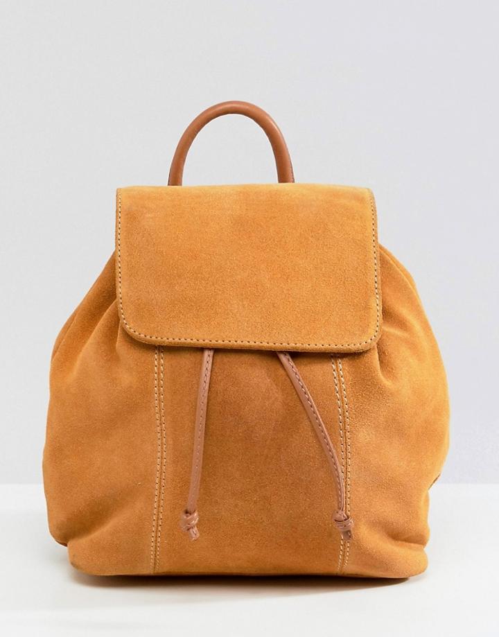 Asos Design Suede Backpack - Tan
