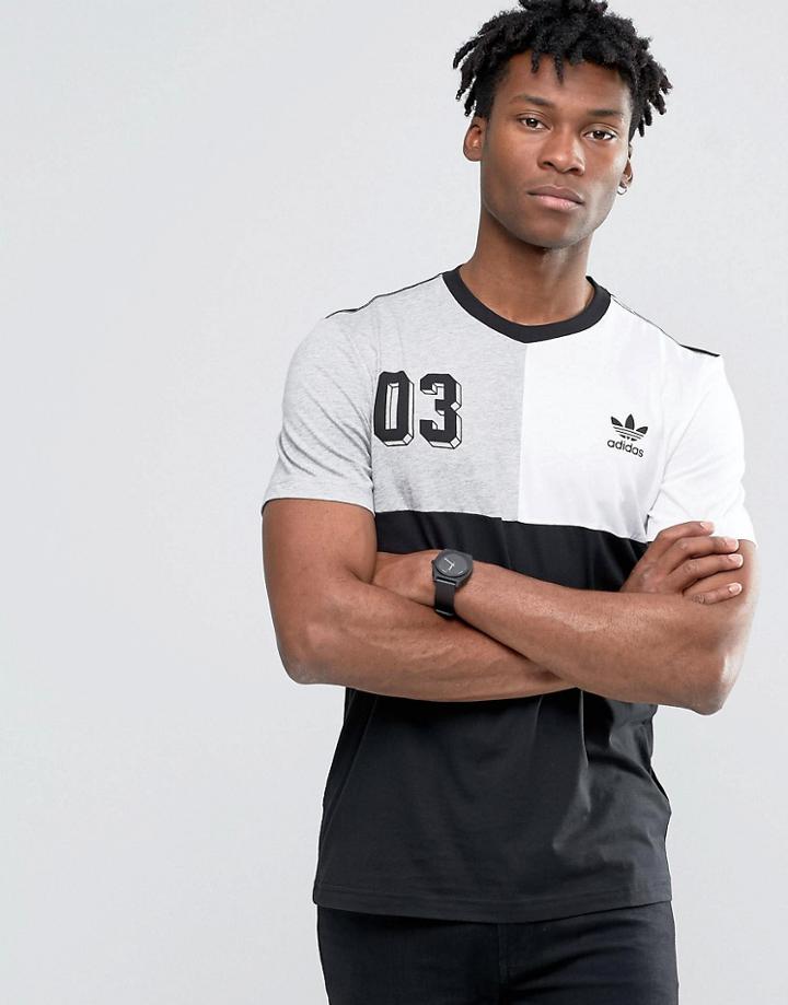 Adidas Originals Boldpanel T-shirt In Black Az1048 - Black