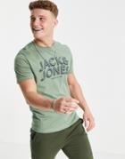 Jack & Jones Large Logo T-shirt In Sea Spray-blues
