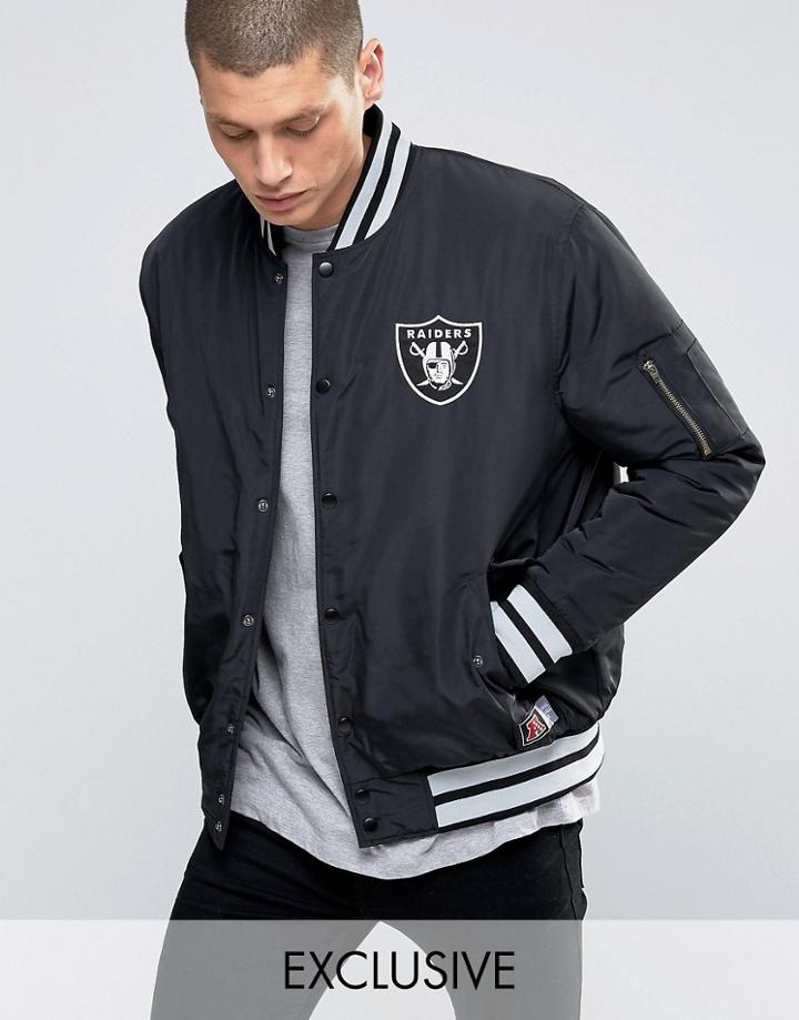 Majestic Raiders Bomber Jacket Exclusive To Asos - Black