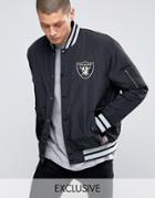 Majestic Raiders Bomber Jacket Exclusive To Asos - Black