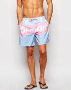 Boardies Zach Swim Shorts In Mid Length - Pink