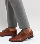 Dune Wide Fit Toe Cap Derby Shoes In Tan Leather - Tan