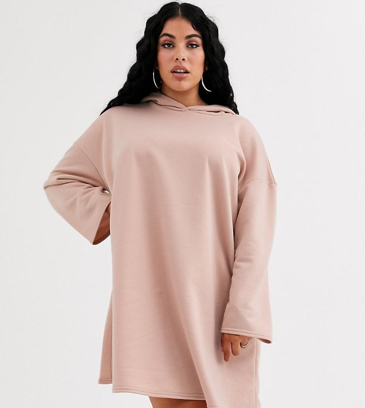 Asos Design Curve Hoodie Swing Dress With Concealed Pockets