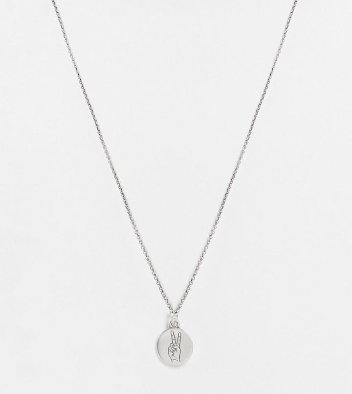 Serge Denimes Sterling Silver Round Pendant In Silver Exclusive To Asos