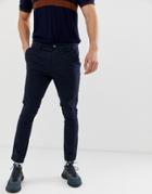 Asos Design Super Skinny Ankle Grazer Chinos In Navy - Navy