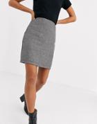 Parisian Tailored A Line Mini Skirt In Gray