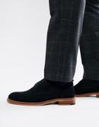 Asos Design Lace Up Shoes In Navy Suede With Natural Sole - Navy