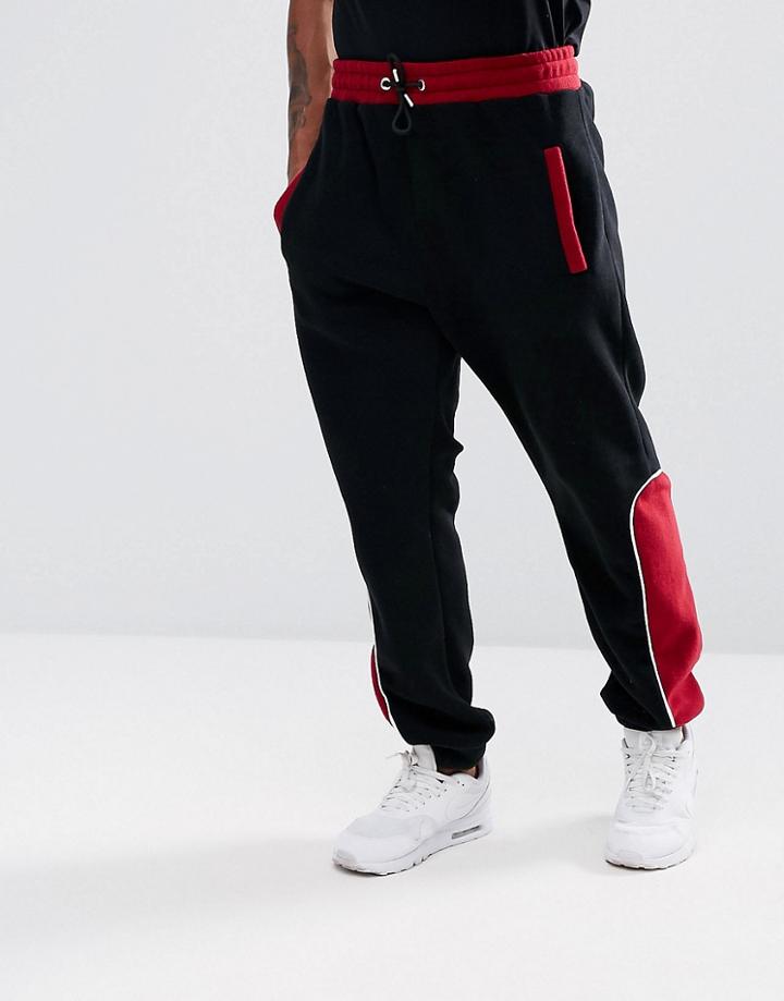 Jaded London Track Joggers In Black Fleece - Black