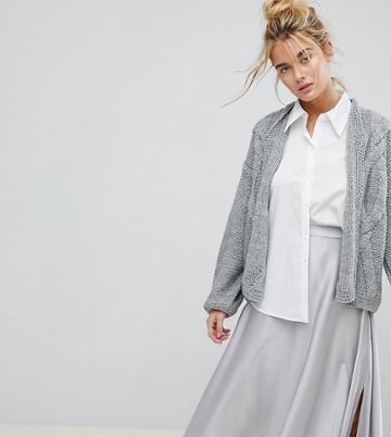 Oneon Hand Knitted Cable Cardigan - Gray