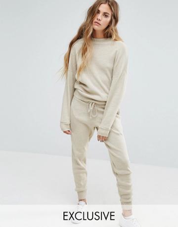 Seint Knitted Relaxed Track Pants Co-ord - Cream