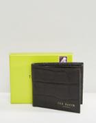 Ted Baker Wallet In Croc With Bi-fold - Black