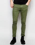 Dark Future Super Skinny Jeans In Light Green - Thyme