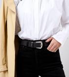 Retro Luxe Western Belt With Stud Detail - Black