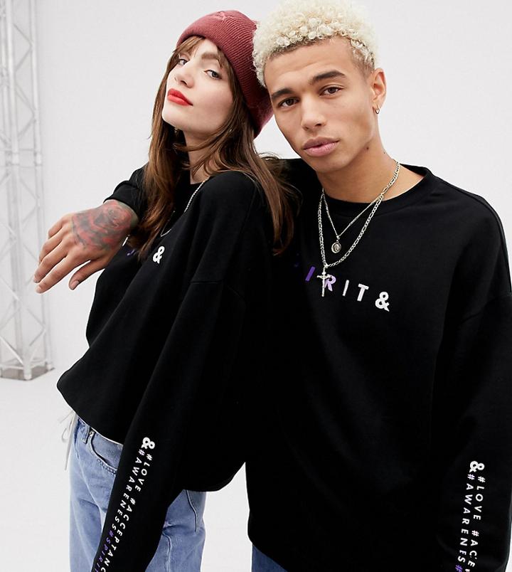 Asos Design X Glaad & Spirit Day Sweatshirt - Black