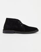 Original Penguin Suede Desert Boots In Black With Contrast Stitch