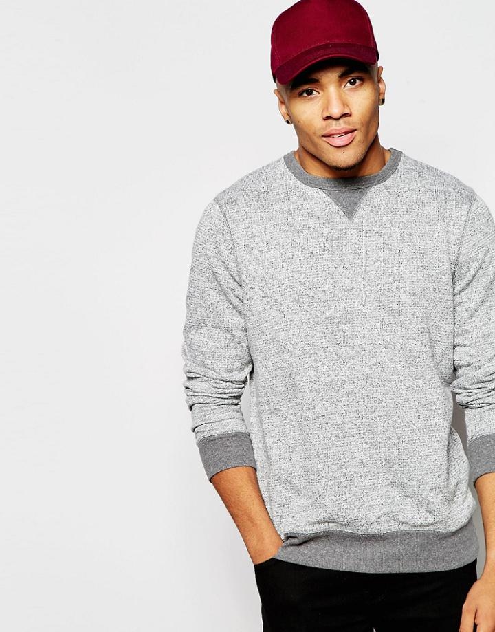 New Look Crew Neck Sweatshirt In Marl - Gray