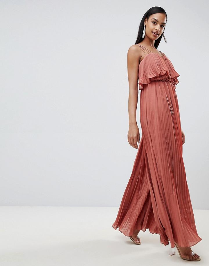 Rare Pleated Frill Detail Jumpsuit - Pink