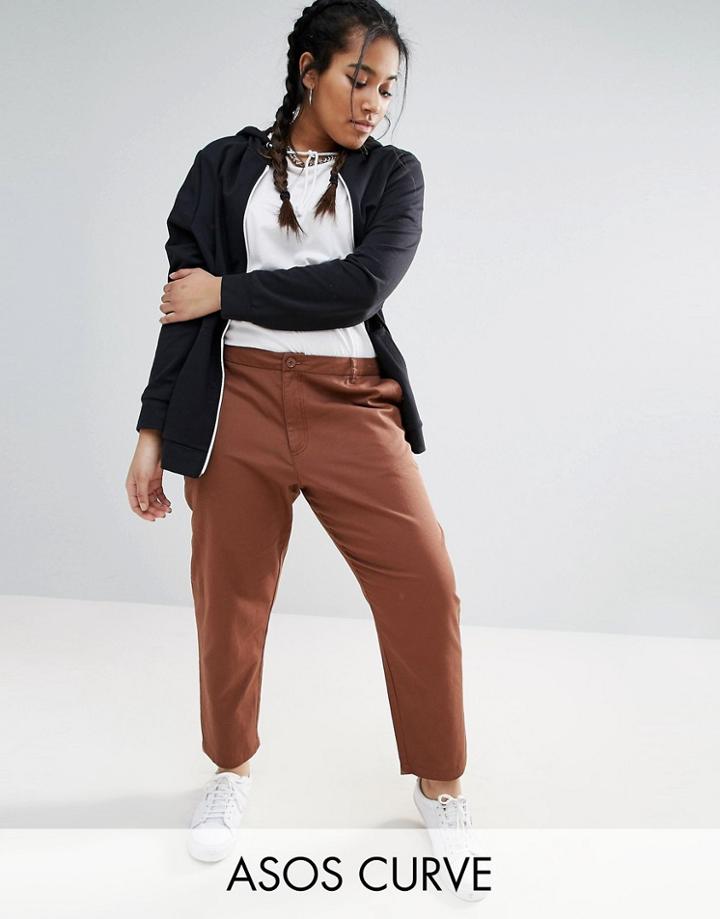Asos Curve Chino Pants - Brown
