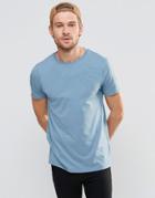 Asos T-shirt With Crew Neck In Blue Marl - Skylight Blue Marl