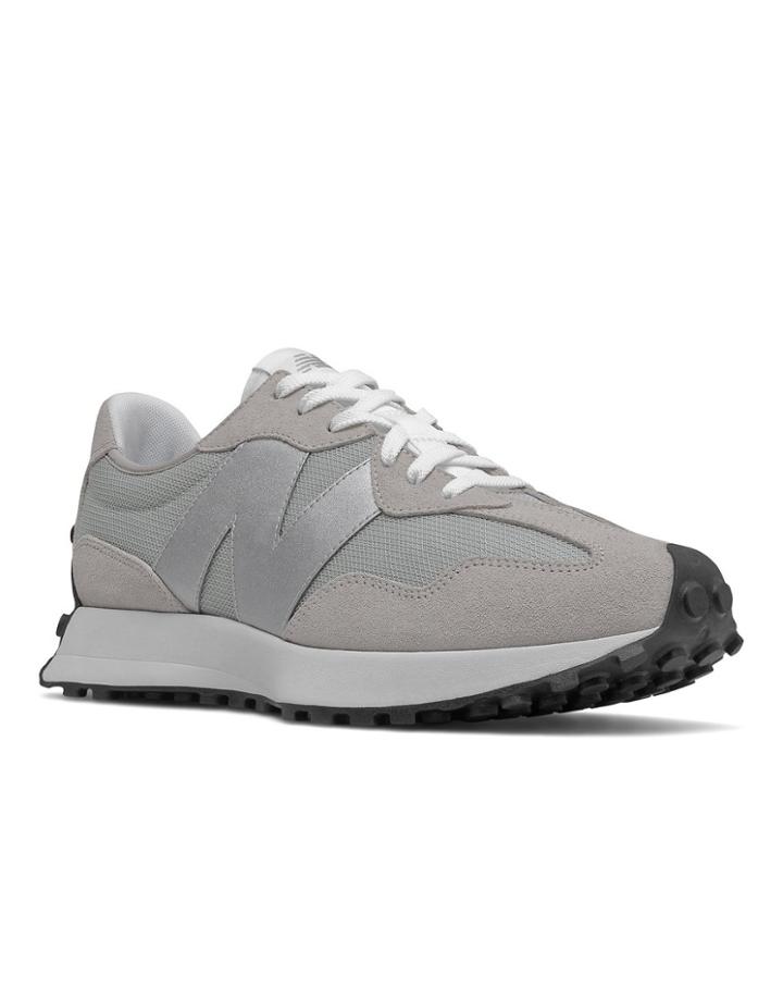 New Balance 327 Suede Sneakers In Gray And Silver