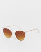 Aj Morgan Wayfare Sunglasses In Crystal-clear