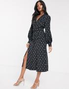 Fashion Union Shirt Dress With Belted Waist In Allover Ditsy Floral
