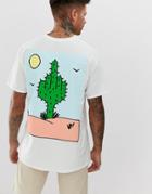 New Love Club Cactus Back Print T-shirt-white