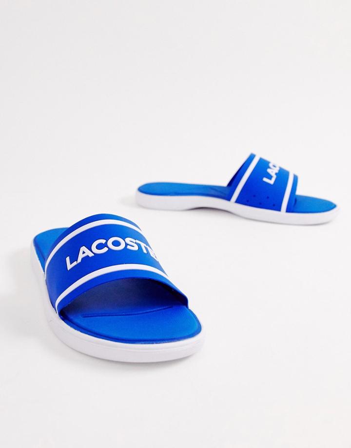Lacoste Logo Slide In Blue