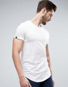 Produkt Longline T-shirt With Pocket In Slub Cotton - White