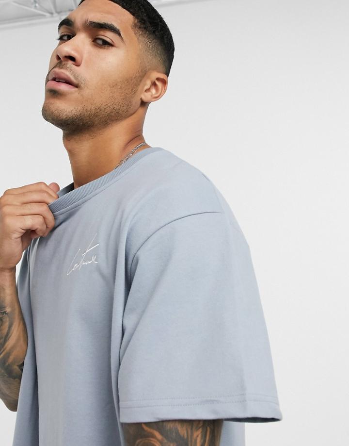 The Couture Club Logo T-shirt In Gray-blues