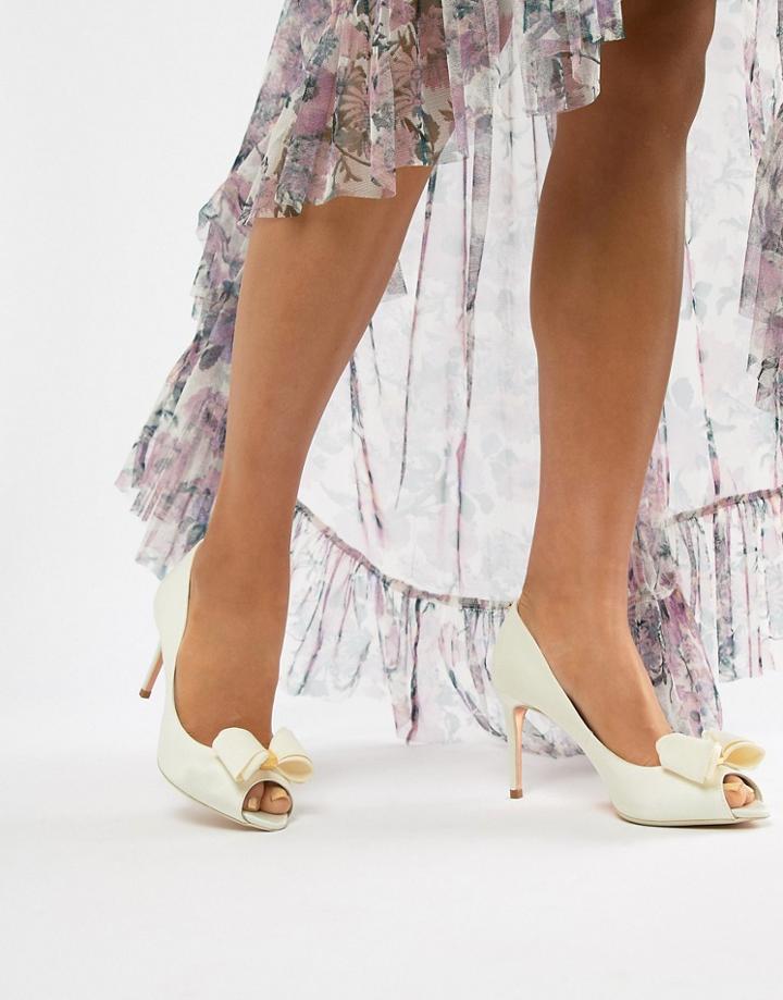 Ted Baker Bridal Heeled Peep Toe Shoes - Cream