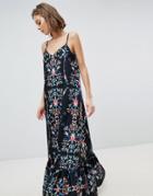 Sabina Musayev Abstract Floral Maxi Dress - Black