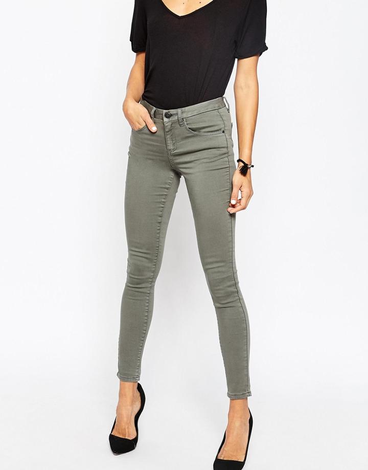 Asos 'sculpt Me' Premium Jean In Sage Wash - Easter Grey