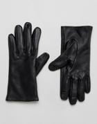 Asos Plain Leather Gloves - Black