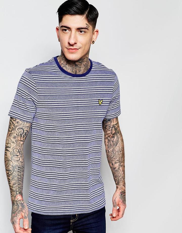 Lyle & Scott T-shirt With Stripe In Blue - Blue