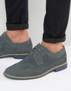 Front Brogues In Suede - Gray