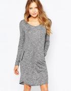 Ichi Long Sleeve Sweater Dress - Gray