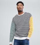 Asos Tall Oversized Sweatshirt With Contrast Stripes - Multi