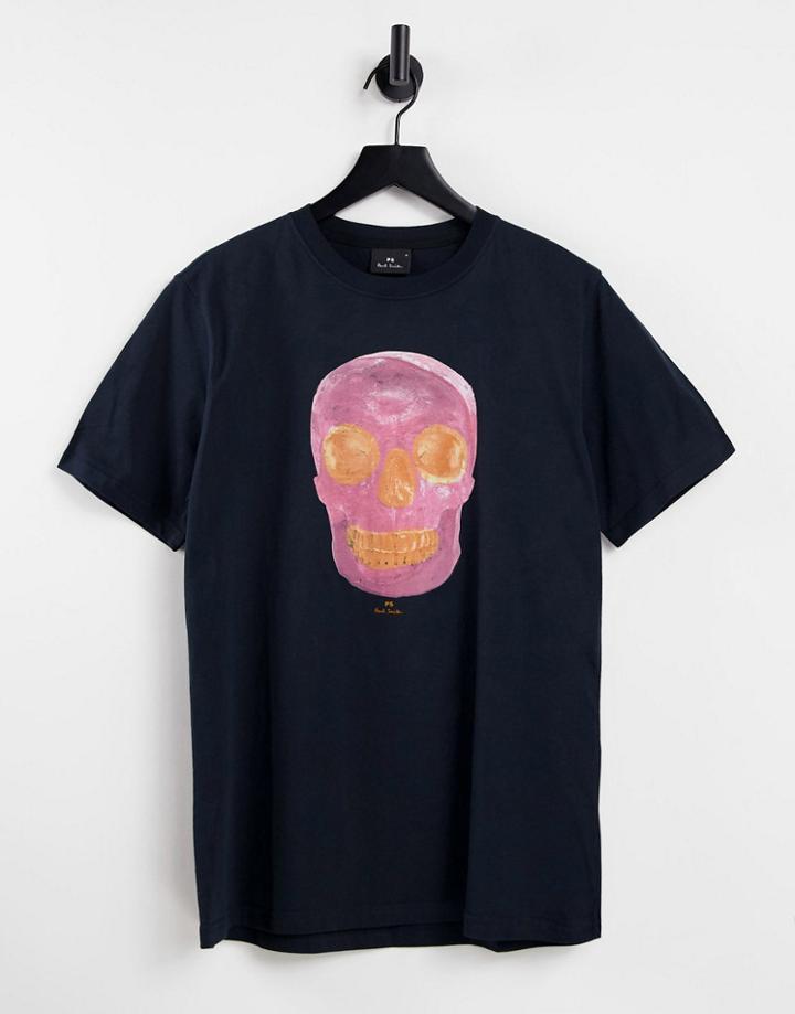 Ps Paul Smith Skull T-shirt In Black