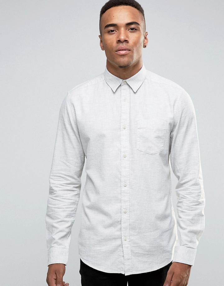 New Look Shirt With Long Sleeves In White In Regular Fit - White