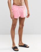 Asos Super Short Length Swim Shorts In Pink - Pink