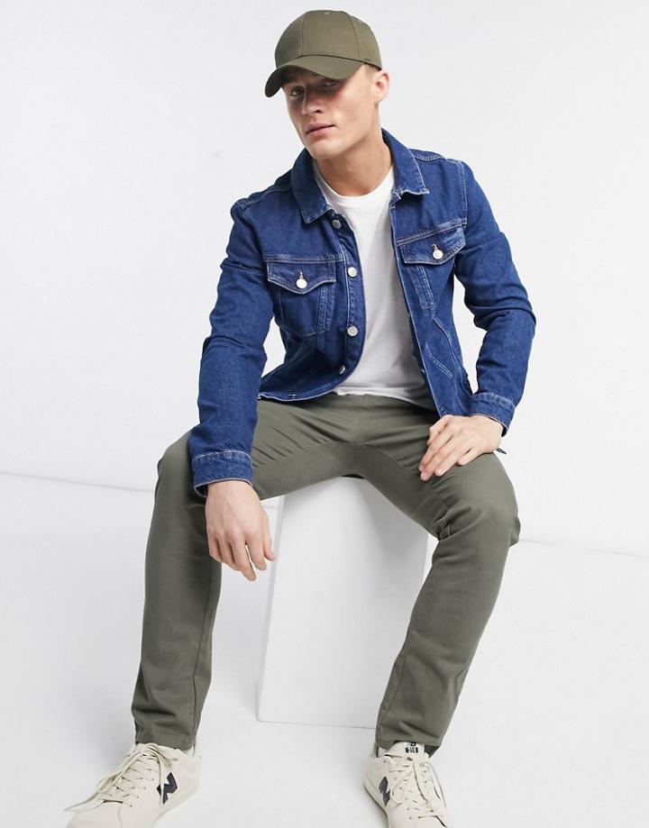 River Island Denim Jacket In Blue-blues