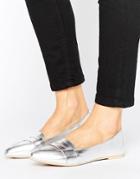 Lost Ink Silver Point Loafers - Silver