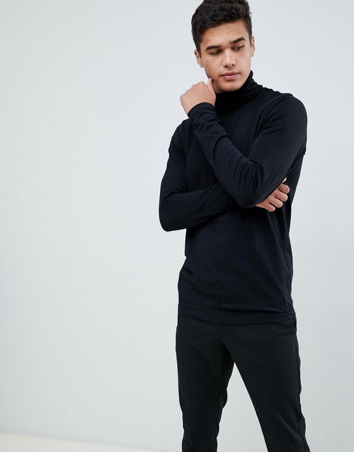Jack & Jones Premium Roll Neck Long Sleeve Top - Black