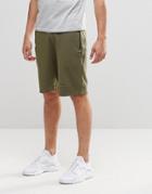 Asos Slim Fit Jersey Shorts With Zips In Khaki - Khaki