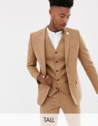 Gianni Feraud Tall Slim Fit Wool Blend Suit Jacket - Brown