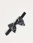 Devils Advocate Lace Angel Wing Satin Bow Tie-black